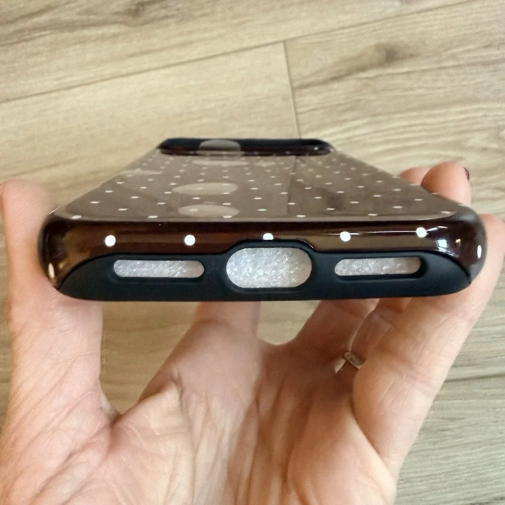 iPhone Brown White Polka Dots 17‎ Pro Max Phone Case